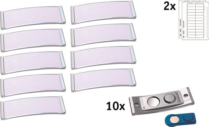 Produktbild Badgepoint POL20MA66-10DR Namensschilder, 64 x 22 mm, metallfarben