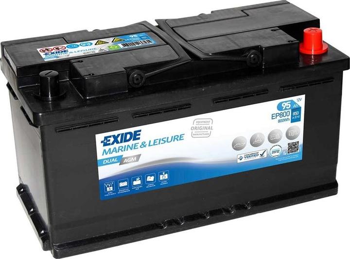 Exide Dual Agm (12 V, 92 Ah)
