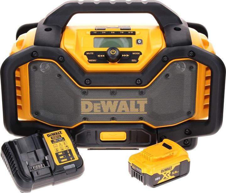 DeWalt DCR 027 P1 Radio sans fil DAB+ 10,8-18,0 V + 1x batterie 5,0 Ah + chargeur (DAB+ DAB, FM, Bluetooth)