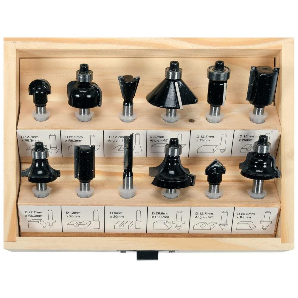 Toya, Punte per fresa, Fresa per legno VOREL, 12 pezzi PEDALE 6 mm 22552