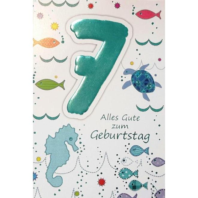 Michel-Verlag, Grusskarte + Briefpapier, Zahlengeburtstagskarte 7. Geburtstag (1 Stk.)