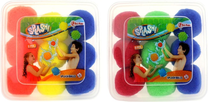Productafbeelding Toi-Toys Herbruikbare waterballonnen Splash - 9-delige waterballenset in opbergdoos - Ø 7 c