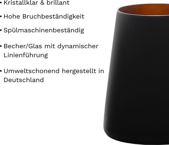 Produktbild Stölzle Elements Power Becher 380ml schwarz/bronze (0.38 l, 6 x)