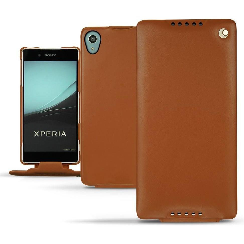 Noreve Lederschutzhülle vertikal (Sony Xperia Z4/ Z3+), Smartphone Hülle, Braun