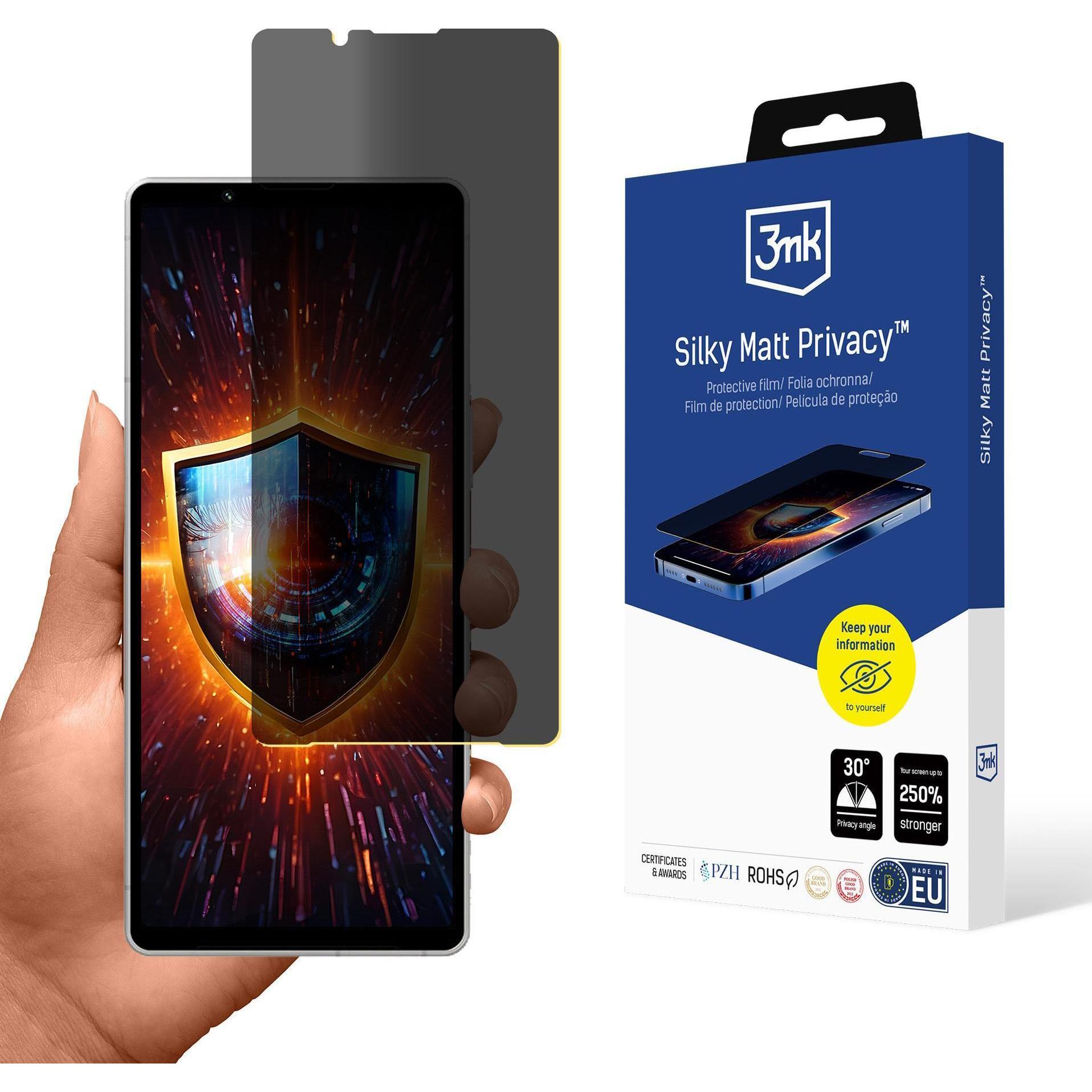 3MK Folia ochronna prywatyzujÄ ca matowa Silky Matt Privacy na Sony Xperia 5 V (Sony Xperia 5 V), Pezzi di ricambio per dispositivi mobili, Trasparent