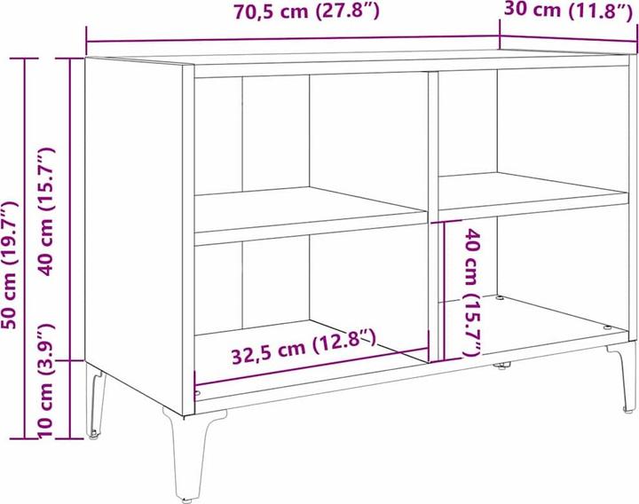 Actual product image vidaXL TV-Ständer (30 x 69.50 x 50 cm)