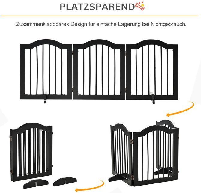 Actual product image Swisshandel24 Dog barrier fence Protective fence Dog fence Configuration fence 3-piece with two support feet rod
