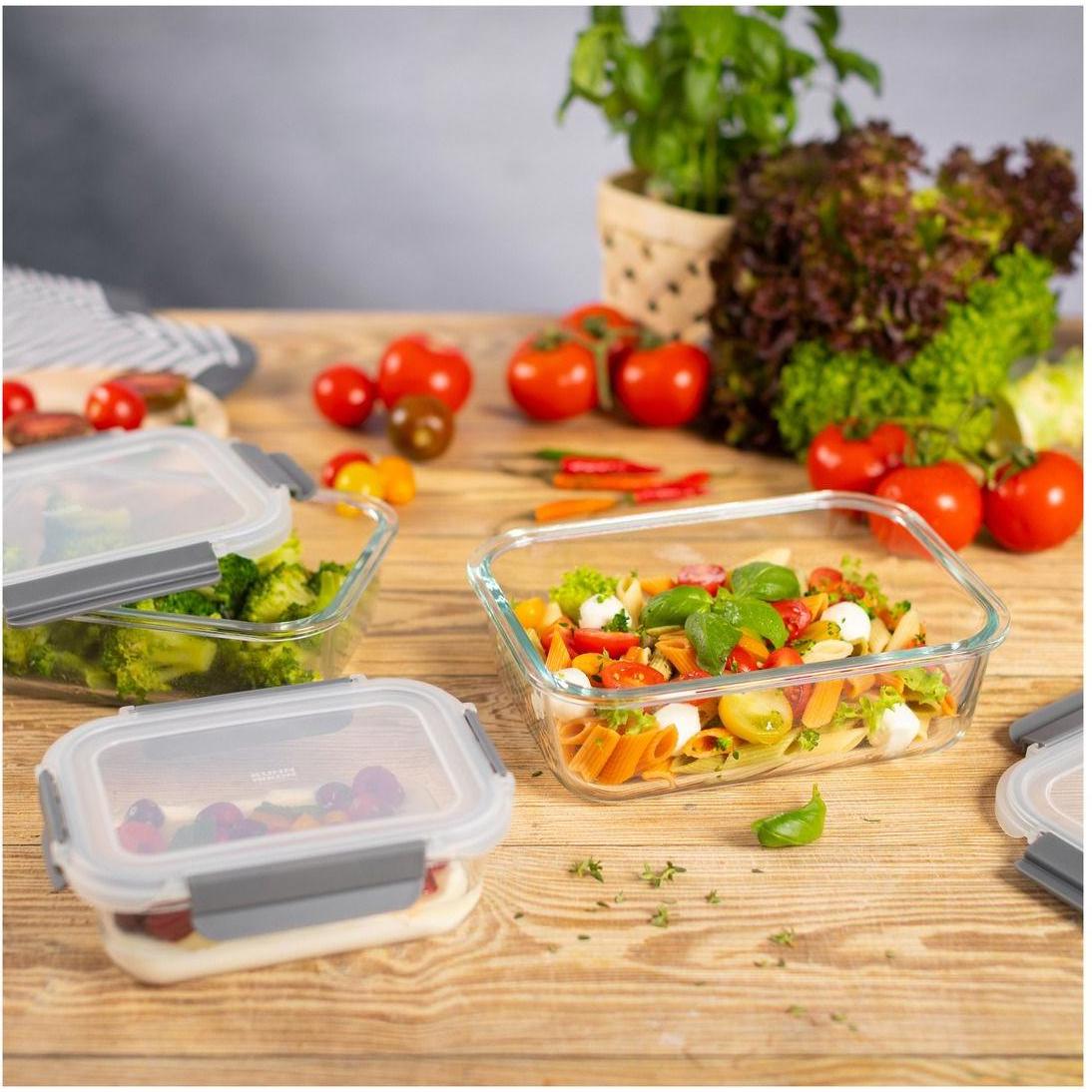 Thumbnail - Kuhn Rikon Glasbehälter, Vorratsbehälter, Grau, Transparent