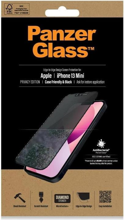 Produktbild PanzerGlass Privacy (1 Stück, Apple iPhone 13 mini)