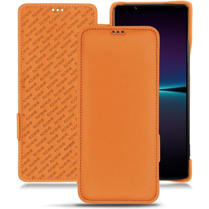 Noreve Lederschutzhülle horizontal (Sony Xperia 1 IV), Smartphone Hülle, Orange