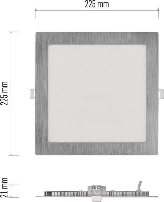 Produktbild Emos LED-Einbauleuchte NEXXO, quadratisch, silber, 18W, mit Change CCT (1600 lm)
