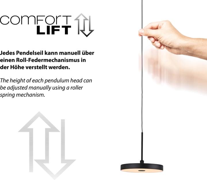 Produktbild Just Light LED Pendellampe Plata dimmbar über Wandschalter höhenverstellabr (790 lm)