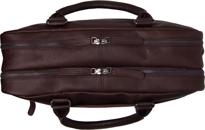 Actual product image The Vegan Cow Chesterfield Brand Leren Laptoptas Bruin Boston (17.30")
