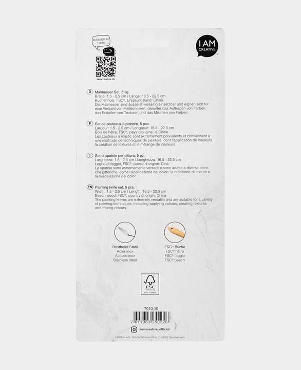 Nährwerte und Zutaten I Am Creative Malmesser Set, 5-teiliges Palettenmesser Set