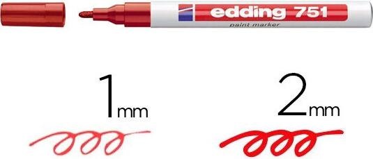 Actual product image Edding 751 Gloss varnish marker (Red, 1 mm, 1 x)