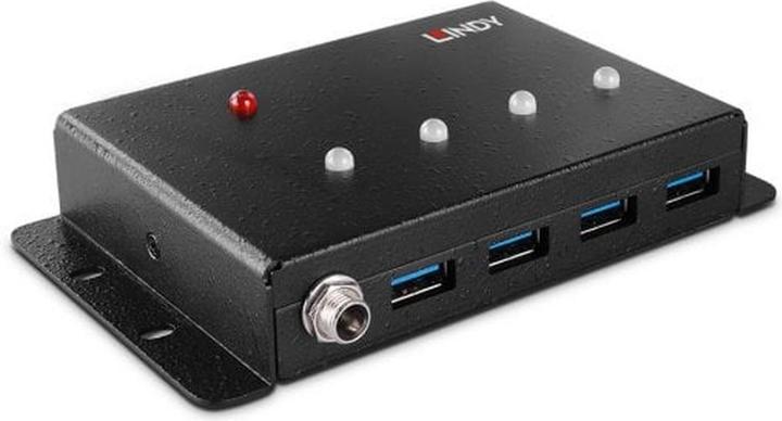 Productafbeelding Lindy 4-poorts USB 3.0 metalen hub 4 extra USB 3.0-poorten (USB-B, 4 ports)