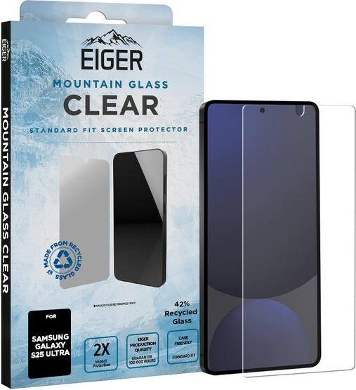 Actual product image Eiger Mountain Glass Clear (1 Piece, Samsung Galaxy S25 Ultra)