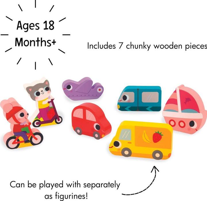 Image du produit Janod Chunky Puzzle Les Vehicules (7 pièces)