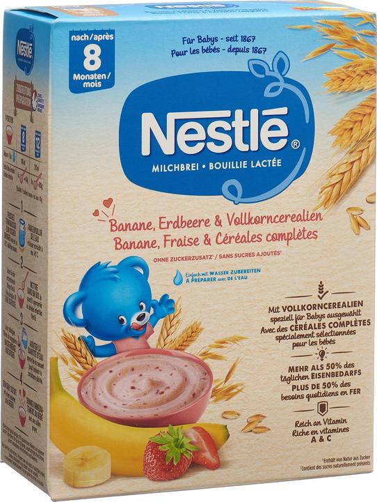Image du produit Nestlé Bouillie lactée banane fraise & céréales complètes 8 mois pdr (450 g)