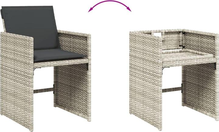 Image du produit VidaXL Meuble de jardin Ensemble de jardin 9pcs. noir Poly rotin (110 cm)