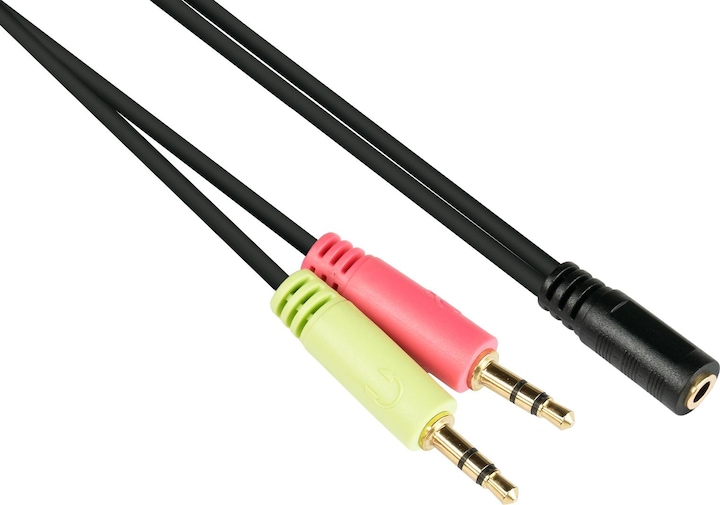 Produktbild Good Connections AD-HS02 Audio-Kabel 0,2 m 2 x 3.5mm 3.5mm Schwarz (0.20 m, 3.5mm Klinke (AUX))