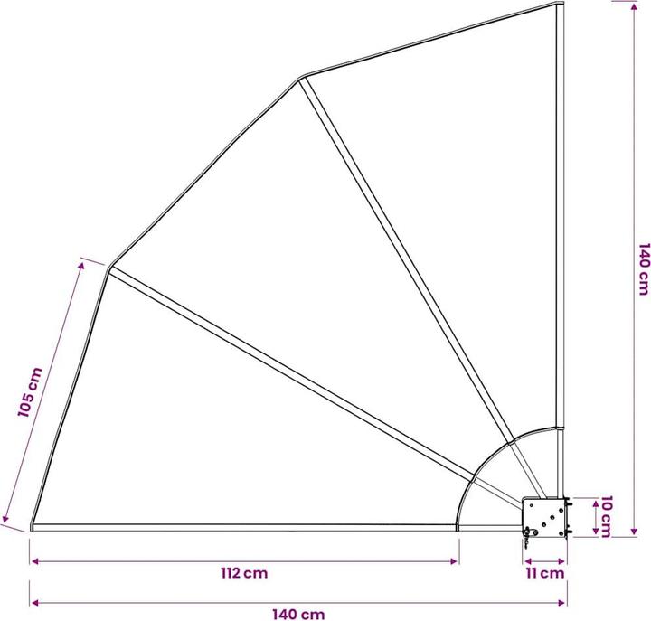 Produktbild vidaXL Seitenmarkise (1.40 m)