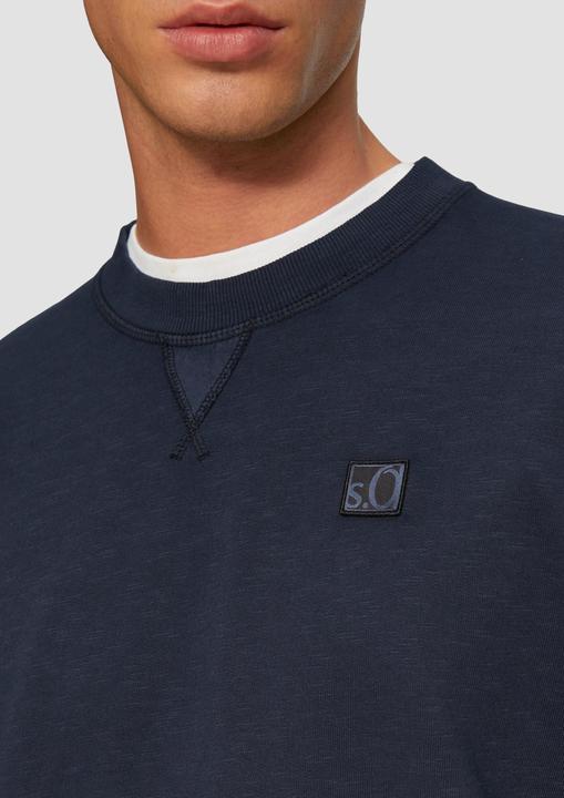 Produktbild s.Oliver Sweatshirt Sweatshirt mit Garment Dye und Logo-Detail (L, M)