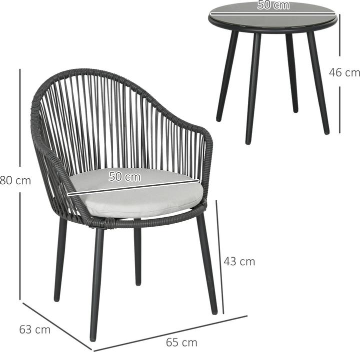 Produktbild Outsunny Gartenbistro-Set (50 x 46 cm)