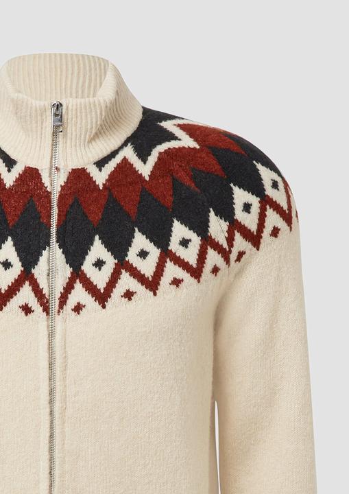 Produktbild s.Oliver Strickjacke Strickjacke aus Wollmix im Norweger-Stil (S)