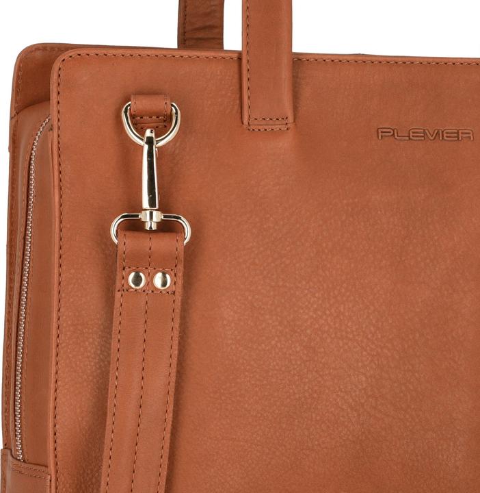 Actual product image Plevier Pharos briefcase leather 37.5 cm laptop compartment