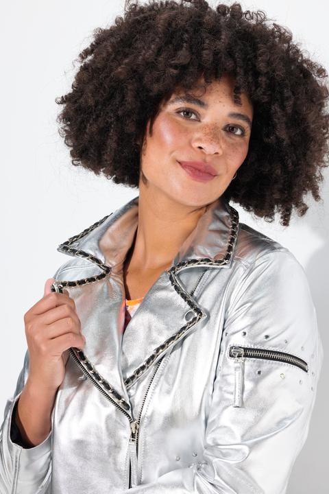 Immagine prodotto Angel of Style Leder-Bikerjacke, echtes Leder, Beschichtung, Rücken-Print (44)