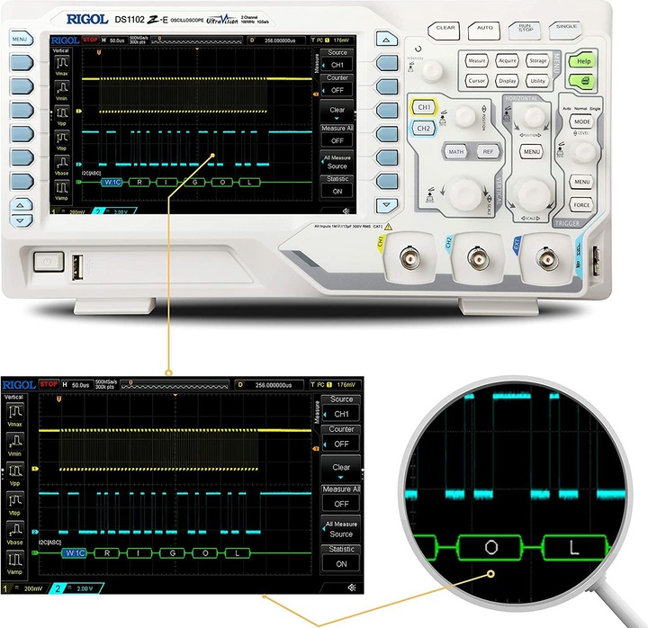 Actual product image Rigol Digital oscilloscope (CAT I)