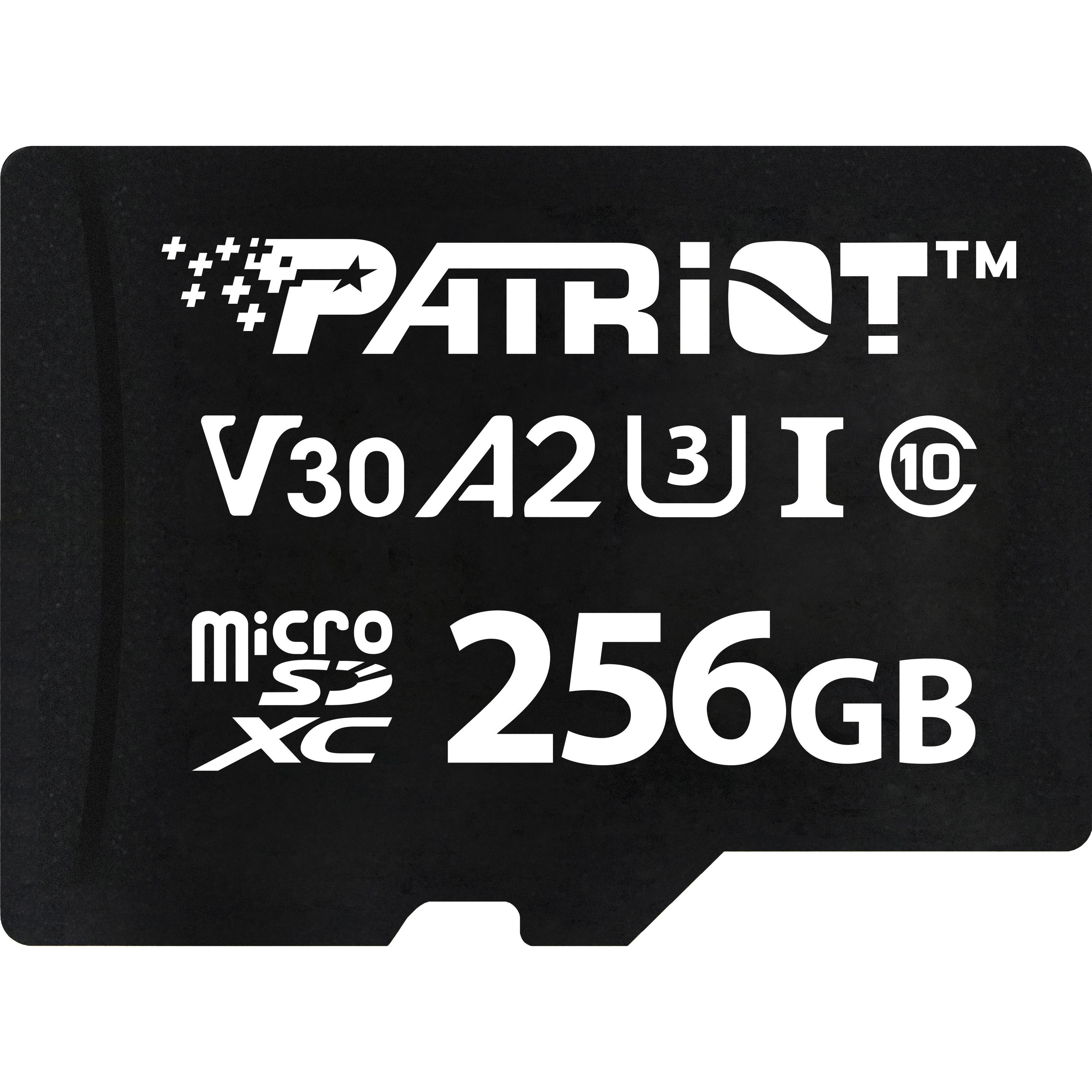 Patriot 256GB microSDXC VX V30 U3 A2 (256 GB, microSDXC, U3), Scheda di memoria