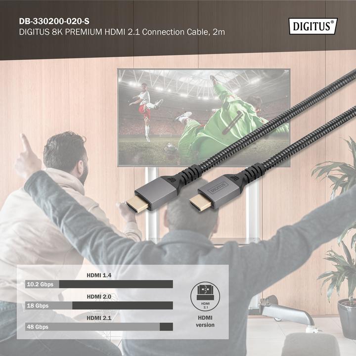 Productafbeelding Digitus 8K HDMI Ultra Hoge Snelheids Verbindingskabel (2 m, HDMI, 2.1)