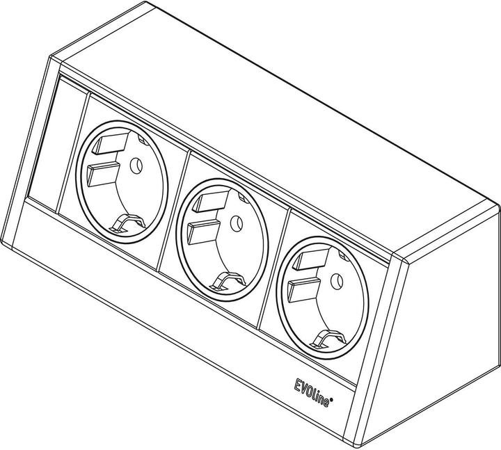Actual product image Evoline R-Dock socket outlet element 3 x Schuko black (3x, CEE 7/3, 1 m)