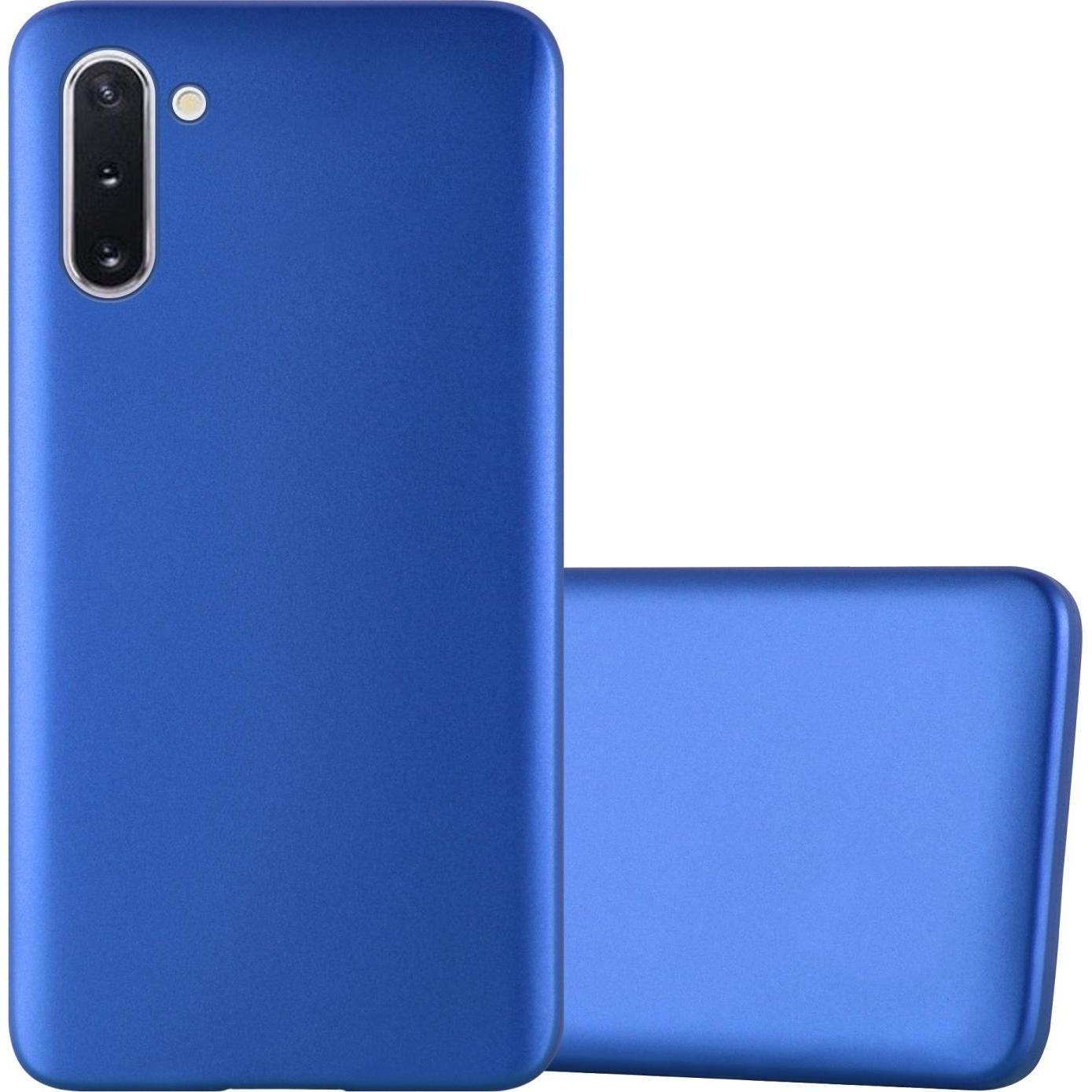 Cadorabo TPU Matt Metallic Cover (Samsung Galaxy Note 10), Smartphone Hülle, Blau