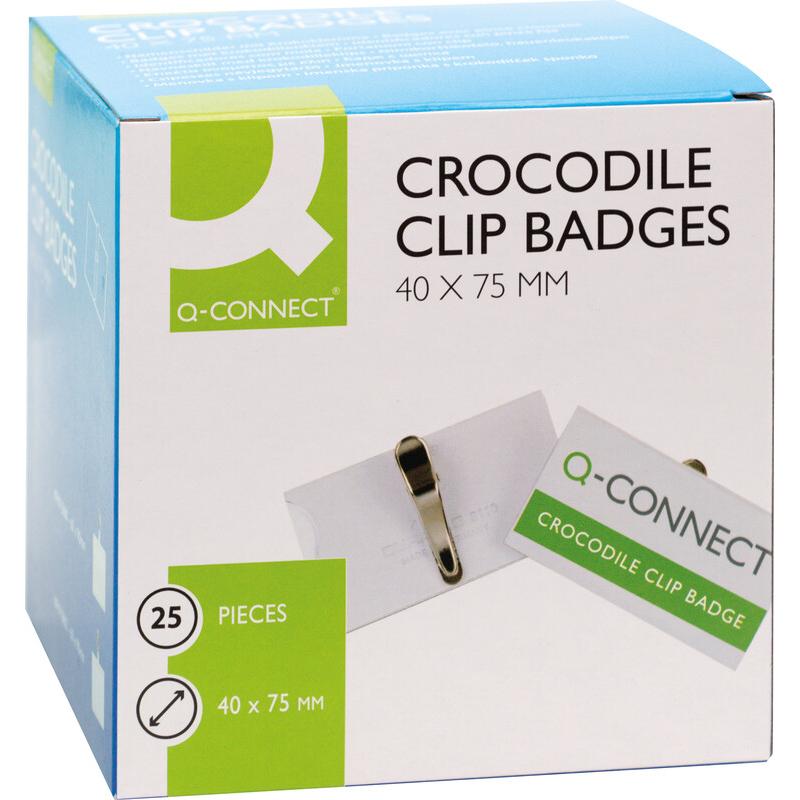 Thumbnail - Q-Connect, Informationsschild, Namensschilder mit Krokoklemme