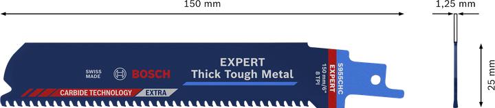 Produktbild Bosch Professional Zubehör EXPERT ‘Thick Tough Metal’ S 955 CHC Säbelsägeblatt, 3 Stück