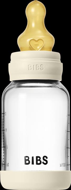 Actual product image Bibs - Glass Baby Bottle Round Latex Slow Flow - Ivory - 120 ml (120 ml)