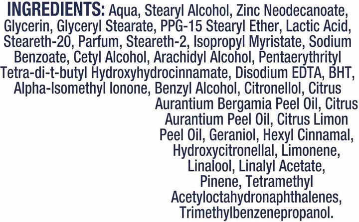 Valeurs nutritives et ingrédients Rexona Déodorant tout corps (Crème, 75 ml)