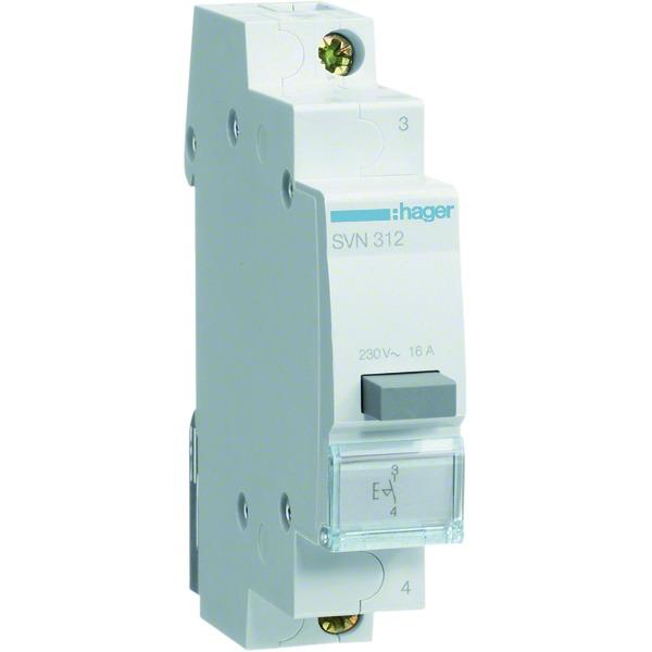 Hager HAG SVN312 Druckschalter, 1S, Elektronikzubehör + Gehäuse, Grau