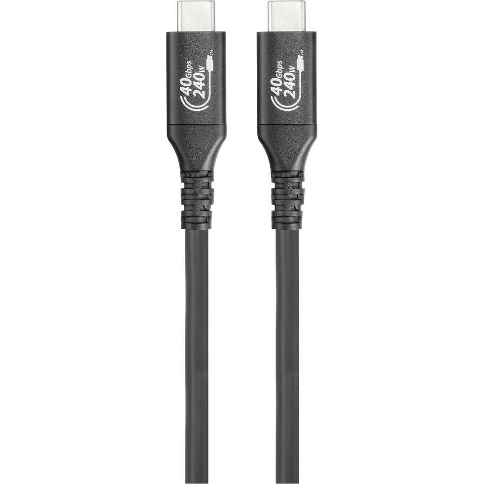 Thumbnail - Renkforce USB-Kabel USB4 USB-C Stecker, USB-C Stecker 1.00 m Schwarz Aluminiu (1 m, USB 4.0), USB Kabel