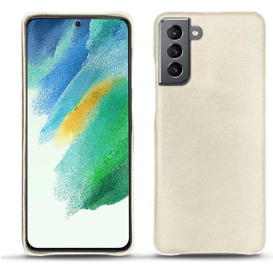 Noreve Lederschutzhülle Samsung Galaxy S21 FE (Samsung Galaxy S21 FE), Smartphone Hülle, Weiss