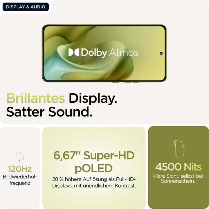 Actual product image Motorola Moto G86 (256 GB, Golden Cypress, 6.67", SIM + eSIM, 5G)