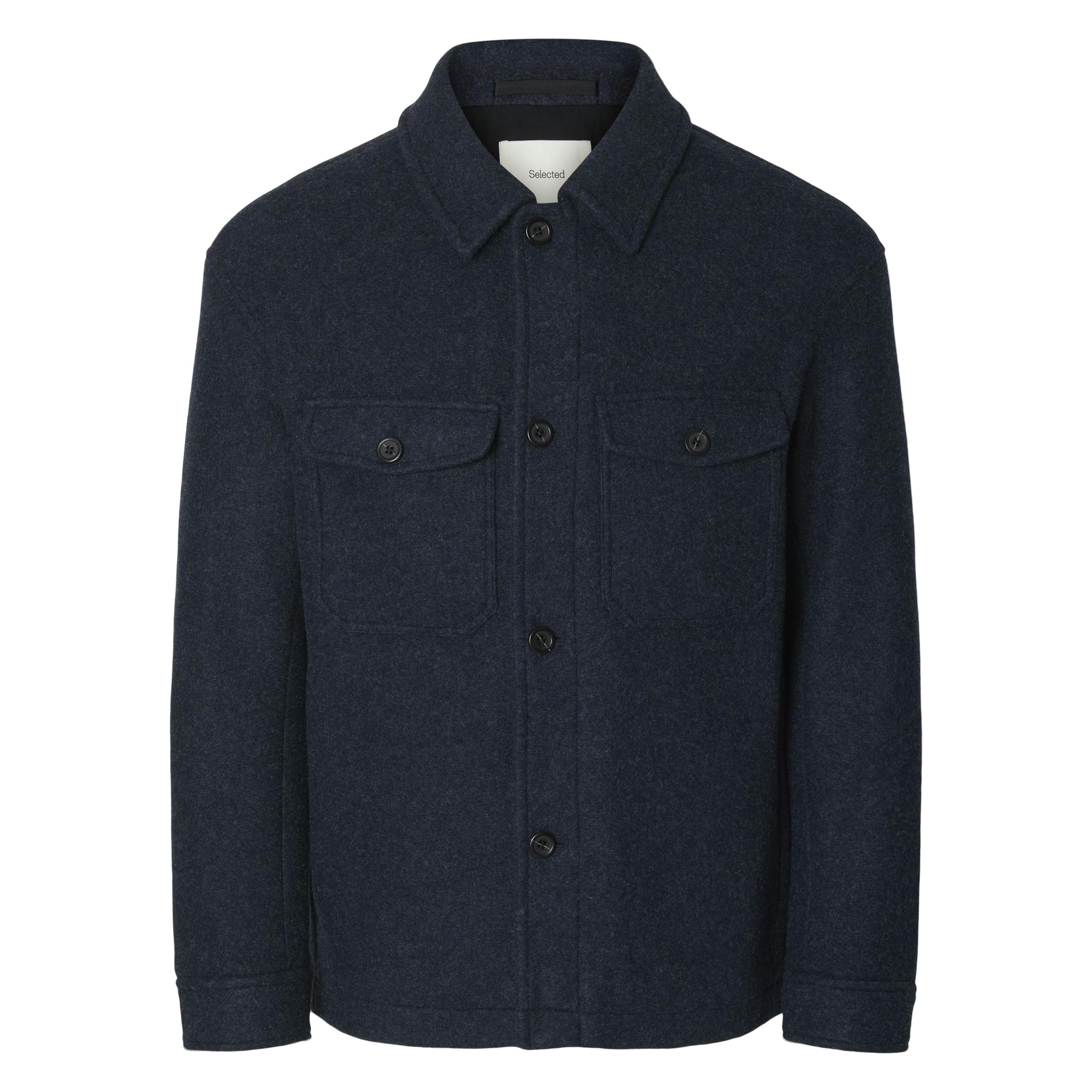 Selected, Herren, Leichte Jacken, Slhmitch Lano Shacket Noos, Blau, (Xl)