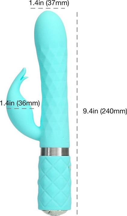 Actual product image Pillow Talk Lively Rotating Tarzan Vibrator - Teal