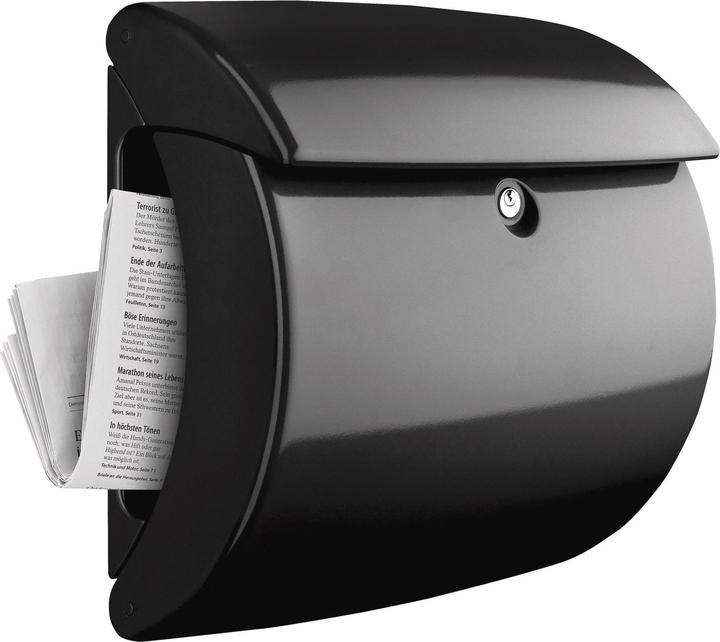 Produktbild Burg Wächter Briefkasten Kunststoff BxHxT 400/380/178 mm Piano 886 schwarz Öffnungsstopp