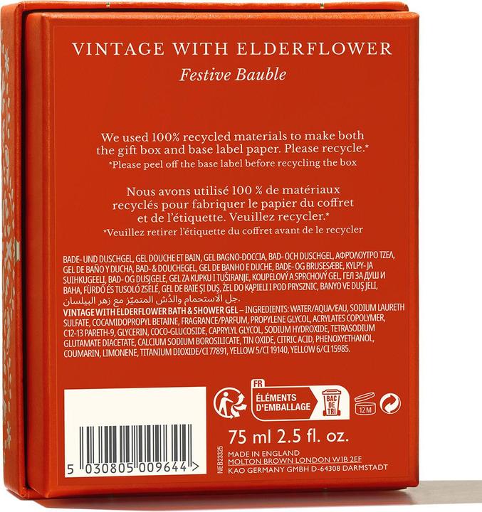Image du produit Molton Brown Bath Body Vintage Elderfl Bauble 75 ml (Kit de soins capillaires)