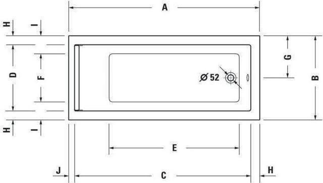 Immagine prodotto Duravit Vasca idromassaggio rettangolare STARCK 155 l 1700x700 we 1 RS Air-System (155 l, 170 cm, 70 cm)