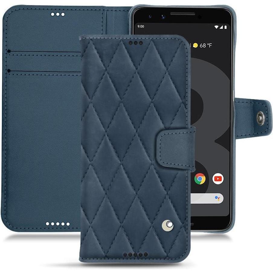 Noreve Lederschutzhülle Wallet (Google Pixel 3 XL), Smartphone Hülle, Blau